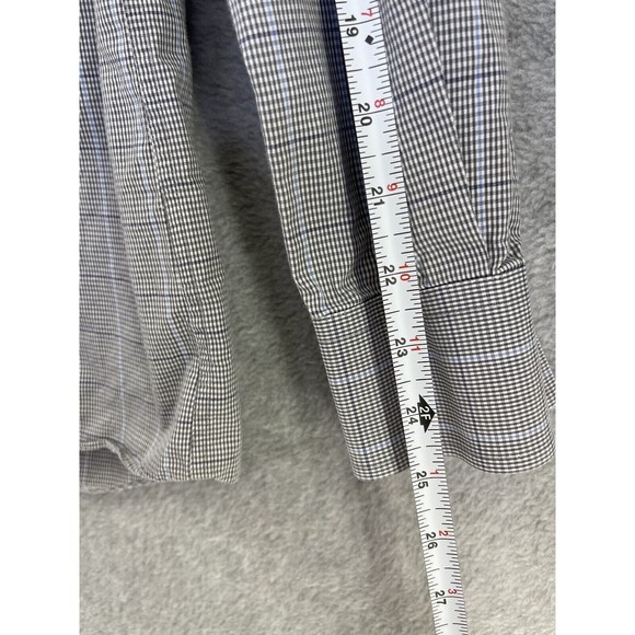 Michael Kors Men's Button Down Shirt Long Sleeve Size 16 1/2 Micro Check Cotton - Picture 10 of 12